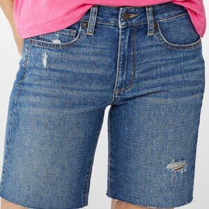 NWT - Size 6 shorts. Blue denim Bermuda shorts. Relaxed cutoff "High Rise"